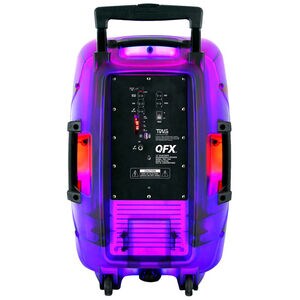 QFX Rechargeable Bluetooth Portable Speaker With Translucent Motion Party Lights, , hires