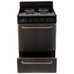 Premier 24 in. 3 cu. ft. Electric Range with Coil Burners - Stainless Steel, , hires