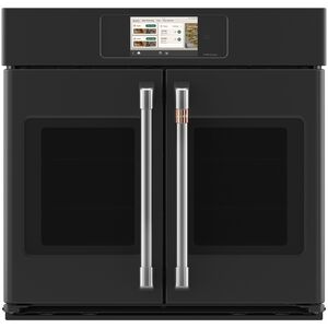 Cafe Professional Series 30 in. 5.0 cu. ft. Smart Electric Single Wall French Door Oven with True European Convection - Matte Black, , hires