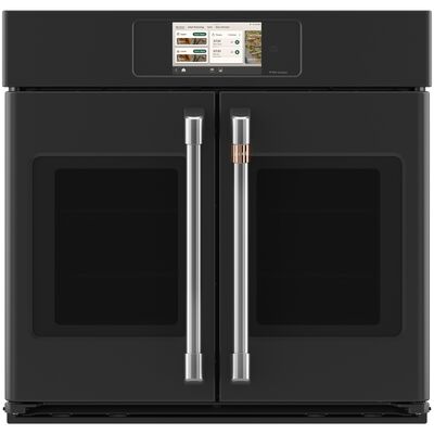 Cafe Professional Series 30 in. 5.0 cu. ft. Smart Electric Single Wall French Door Oven with True European Convection - Matte Black | CTS90FP3ZD1