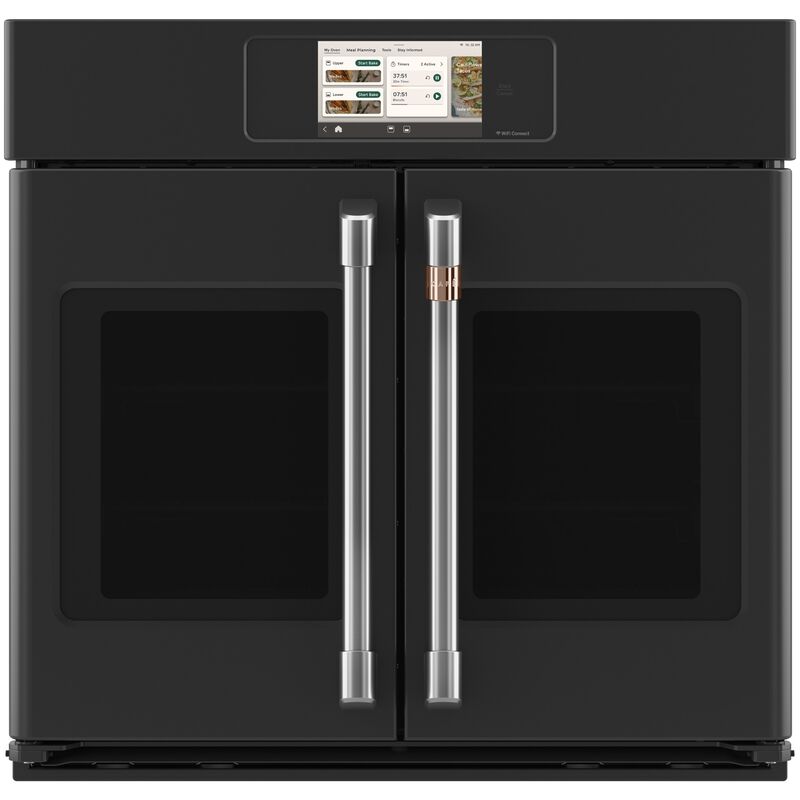 Cafe Professional Series 30 in. 5.0 cu. ft. Smart Electric Single Wall French Door Oven with True European Convection - Matte Black, , hires