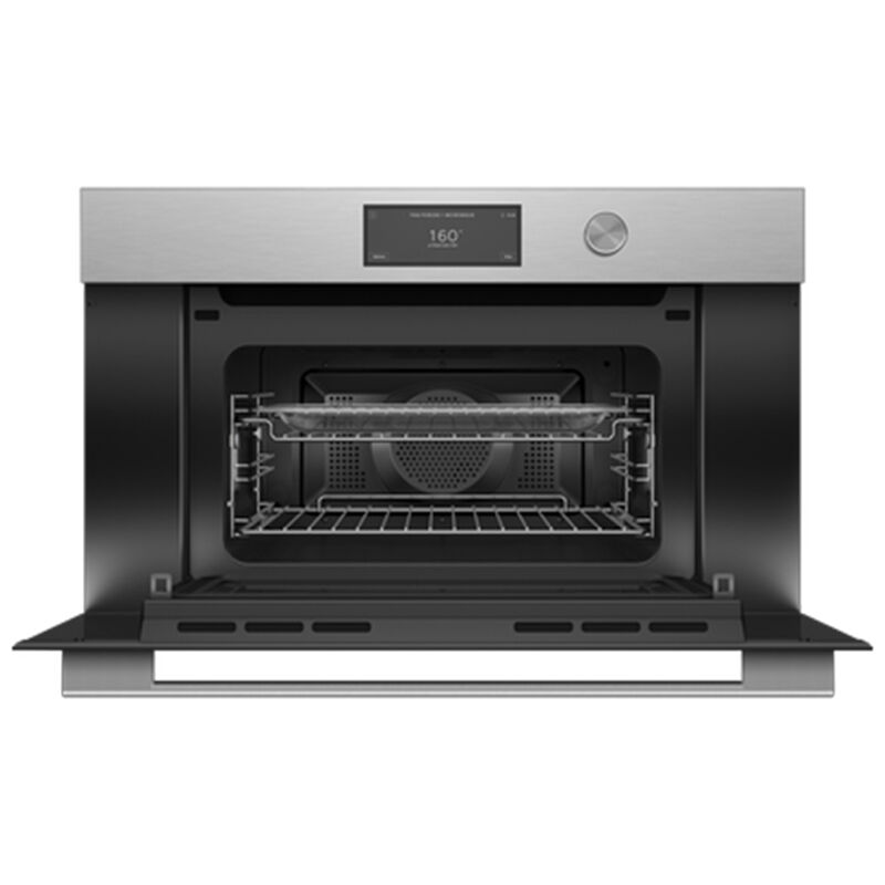 Fisher & Paykel Series 9 30 in. 1.7 cu. ft. Smart Speed Electric Single Wall Oven with True European Convection - Brushed Silver Glass, , hires