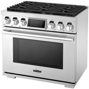 Signature Kitchen Suite 36 in. 6.3 cu. ft. Smart Convection Oven Freestanding Gas Range with 6 Sealed Burners - Stainless Steel, , hires
