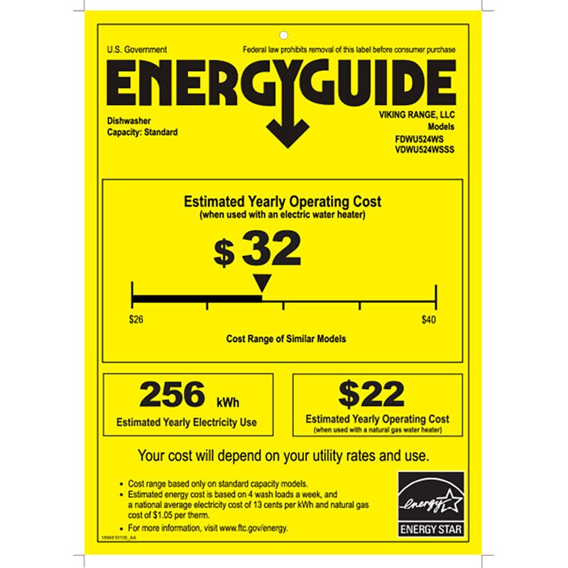 Viking 24 in. Top Control Dishwasher with 45 dBa Sound Level - Custom Panel Ready, , hires