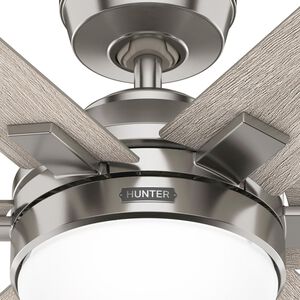 Hunter 52 in. Georgetown Energy Star HunterExpress Ceiling Fan with LED Light Kit & Handheld Remote - Brushed Nickel, , hires