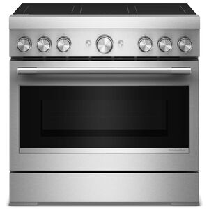 KitchenAid 36 in. 5.1 cu. ft. Air-Fry True European Convection Electric Range with 6 Induction Burners - Stainless Steel, , hires