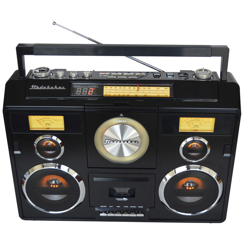 Studebaker Sound Station Bluetooth/AM/FM/Cassette/CD Boombox, , hires