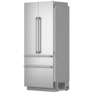 GE Cafe 36in. 20.1 cu. ft. Integrated 4-Door French-Door Refrigerator- Stainless Steel, , hires