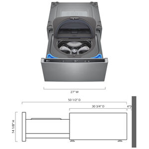 LG SideKick 27 in. 1.0 cu. ft. TwinWash Compatible Pedestal Washer - Graphite Steel, , hires