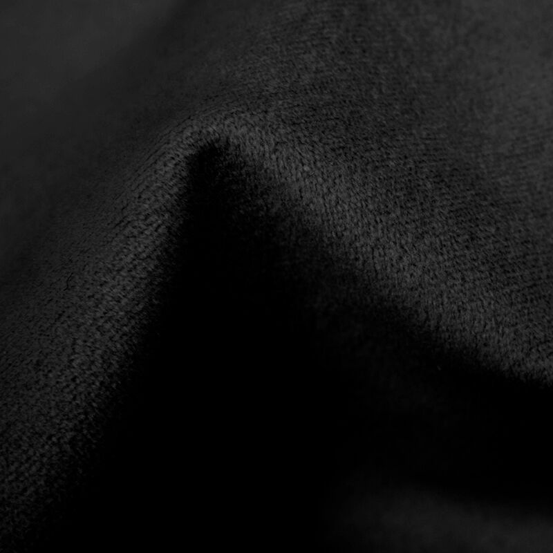 Skyline Full Nail Button Tufted Wingback Headboard in Velvet - Black, Black, hires