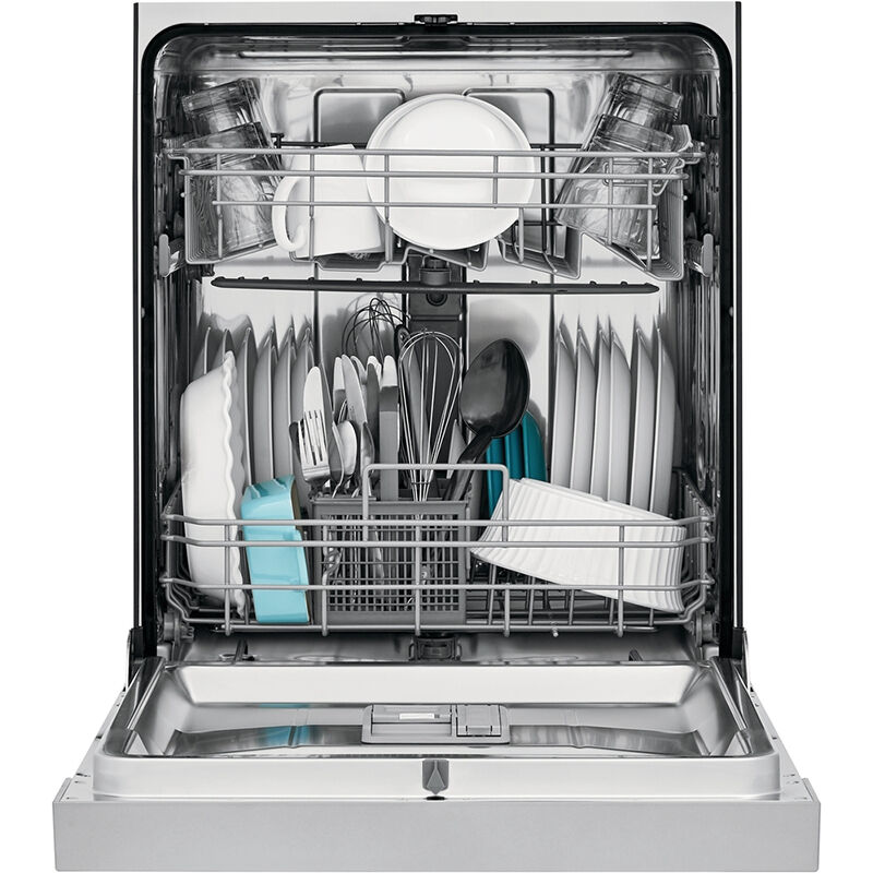 Frigidaire 24 in. Front Control Dishwasher with 52 dBa Sound Level & Pocket - Stainless Steel, Stainless Steel, hires