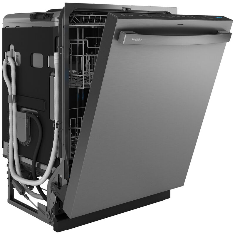 GE Profile 24 in. Top Control Flush-Mount Smart Dishwasher with 44 dBa Sound Level, 3rd-Rack & Dry Boost - Fingerprint Resistant Stainless, , hires