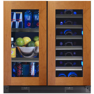 XO 30 in. Built-In/Freestanding Combo Wine & Beverage Center with Dual Zones & Digital Control - Custom Panel Ready, Custom Panel Required, hires
