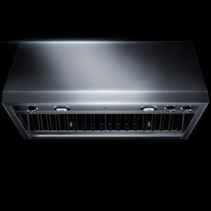 JennAir Pro-Style 36 in. Ducted Canopy Pro Style Style Range Hood with 600 CFM, 4 Fan Speeds & 2 Halogen Lights - Stainless Steel, , hires