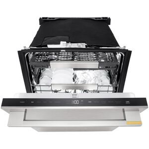LG SIGNATURE 24 in. Top Control Flush-Mount Smart Dishwasher with 39 dBA Sound Level, 3rd-Rack & Dynamic Heat Dry with AOD - PrintProof Stainless Steel, , hires