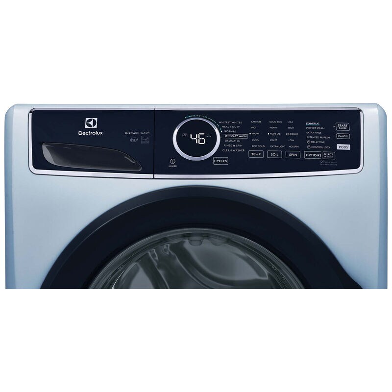Electrolux 400 Series 27 in. 4.5 cu. ft. Stackable Front Load Washer with LuxCare Wash, Sanitize & Steam Cycle - Glacier Blue, Glacier Blue, hires
