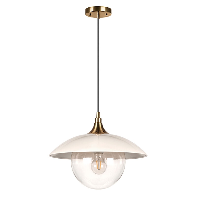 Hudson & Canal Alvia Pendant With Brass Accents, , hires