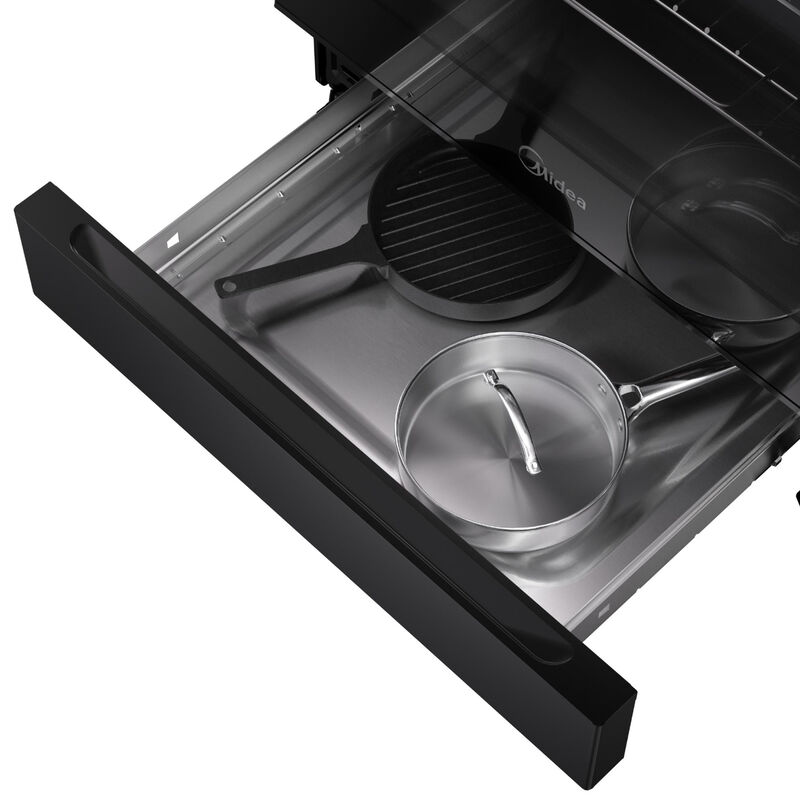 Midea 30 in. 6.1 cu. ft. Gas Range with 4 Sealed Burners - Black, Black, hires