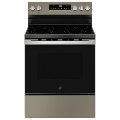 GE 500 Series 30 in. 5.3 cu. ft. Oven Freestanding Electric Range with 5 Radiant Burners - Slate | GRF500PVES