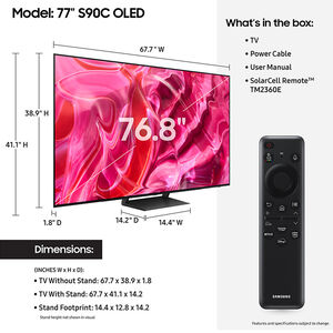 Samsung - 77" Class S90C Series OLED 4K UHD Smart Tizen TV, , hires