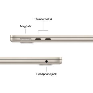 Apple MacBook Air (2025) 13.6 in. Notebook with Apple Intelligence, Apple M4 10-Core CPU, 10-Core GPU, 16 GB RAM, 512 GB SSD, up to 18 Hrs. of Battery Life & Mac OS - Starlight, , hires