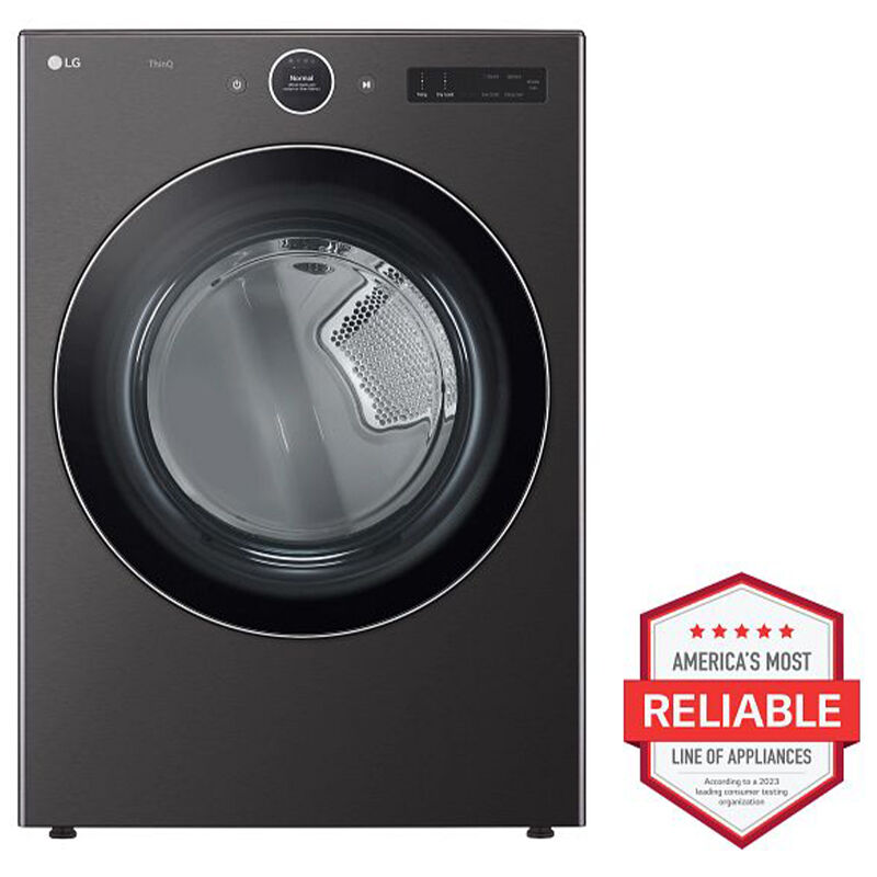 LG 27 in. 7.4 cu. ft. Electric Smart Dryer with 23 Dryer Programs, 11 Dry Options, Wrinkle Care & Sensor Dry - Black Steel, , hires