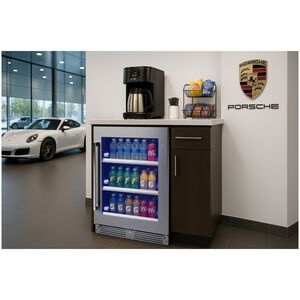 XO 24 in. Built-In/Freestanding 5.7 cu. ft. Compact Beverage Center with Adjustable Shelves & Digital Control - Stainless Steel, , hires
