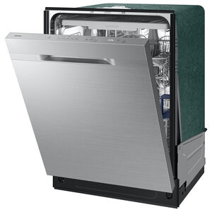 Samsung 24 in. Top Control Flush-Mount Dishwasher with 48 dBA Sound Level, 3rd- Rack, AutoRelease Door Drying & Pocket Handle - Fingerprint Resistant Stainless Steel, , hires