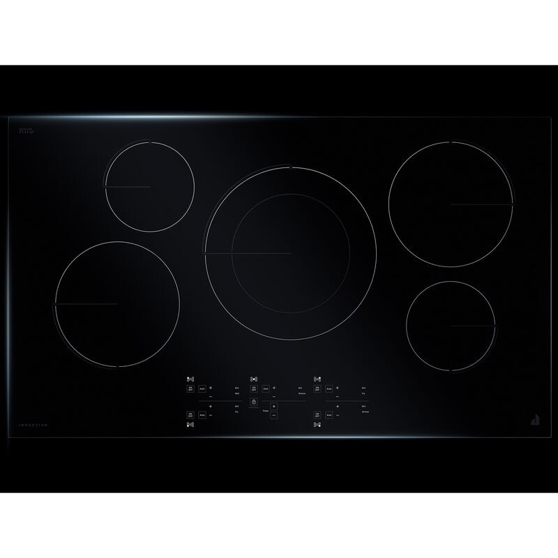 JennAir Oblivian Glass 36 in. 5-Burner Induction Cooktop with Simmer Burner & Power Burner - Black, , hires