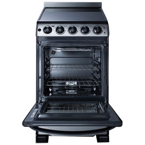 Summit White Pearl Series 20 in. 2.3 cu. ft. Slide-In Electric Range with Smoothtop Burners - Stainless Steel, , hires