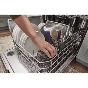 Whirlpool 24 in. Top Control Dishwasher with 47 dBa Sound Level, 3rd-Rack & Pocket - Fingerprint Resistant Stainless, , hires