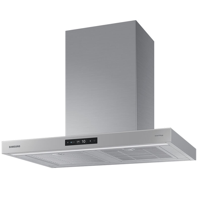 Samsung 30 in. Smart Convertible Chimney Style Range Hood with 630 CFM, 4 Fan Speeds & 1 LED Light - Gray, , hires