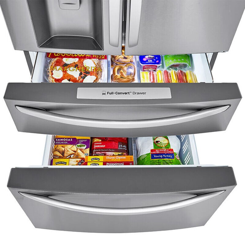 LG 36 in. 29.5 cu. ft. Smart 4-Door French Door Refrigerator with Ice & Water Dispenser - PrintProof Stainless Steel, PrintProof Stainless Steel, hires