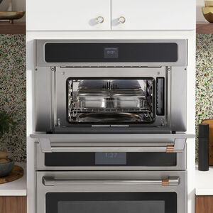 Cafe 30 in. 1.3 cu. ft. Steam Electric Single Wall Oven with True European Convection - Stainless Steel, , hires