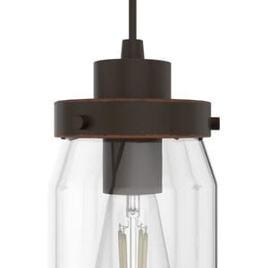 Hunter Devon Park 4.5 in. 3-Light Linear Cluster Ceiling Light with Clear Glass - Onyx Bengal, , hires