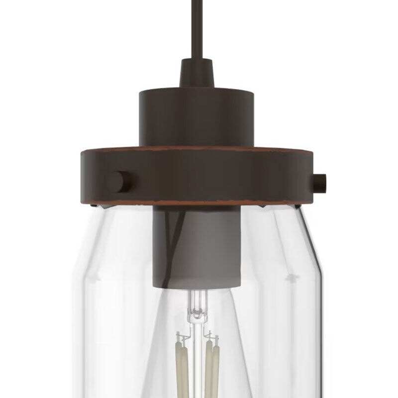 Hunter Devon Park 4.5 in. 3-Light Linear Cluster Ceiling Light with Clear Glass - Onyx Bengal, , hires