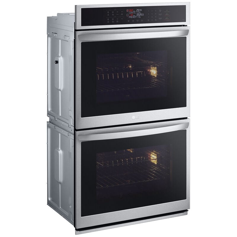 LG 30 in. 9.4 cu. ft. Smart Front Control Electric Double Wall Oven with Standard Convection - PrintProof Stainless Steel, , hires