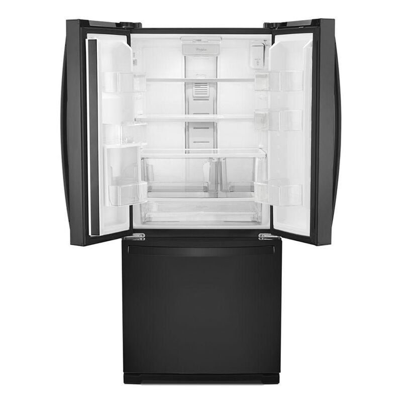 Whirlpool 30 in. 19.7 cu. ft. French Door Refrigerator with Water Dispenser - Black, Black, hires