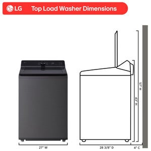 LG 27 in. 4.8 cu. ft. Smart Top Load Washer with 4-Way Agitator, EasyUnload & AI Sensing - Platinum Black, Platinum Black, hires