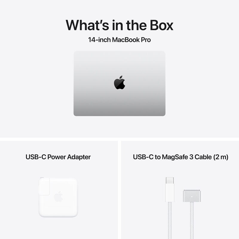 Apple MacBook Pro (2024) 14.2 in. Notebook with Apple Intelligence, Apple M4 Pro 14-Core CPU, 20-Core GPU, 24 GB RAM, 1 TB SSD, up to 24 Hrs. of Battery Life & Mac OS - Silver, , hires