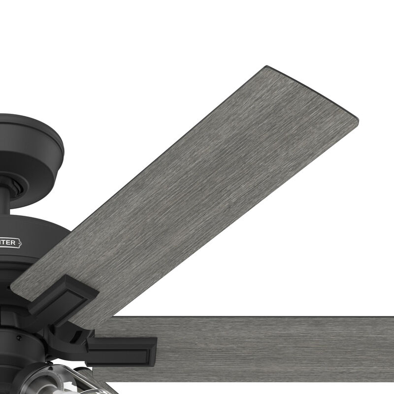 Hunter 52 in. Fonthill Energy Star HunterExpress Ceiling Fan with LED Light Kit & Handheld Remote - Matte Black, Matte Black, hires