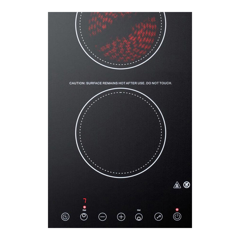 Summit 15 in. 2-Burner Electric Cooktop - Black, , hires