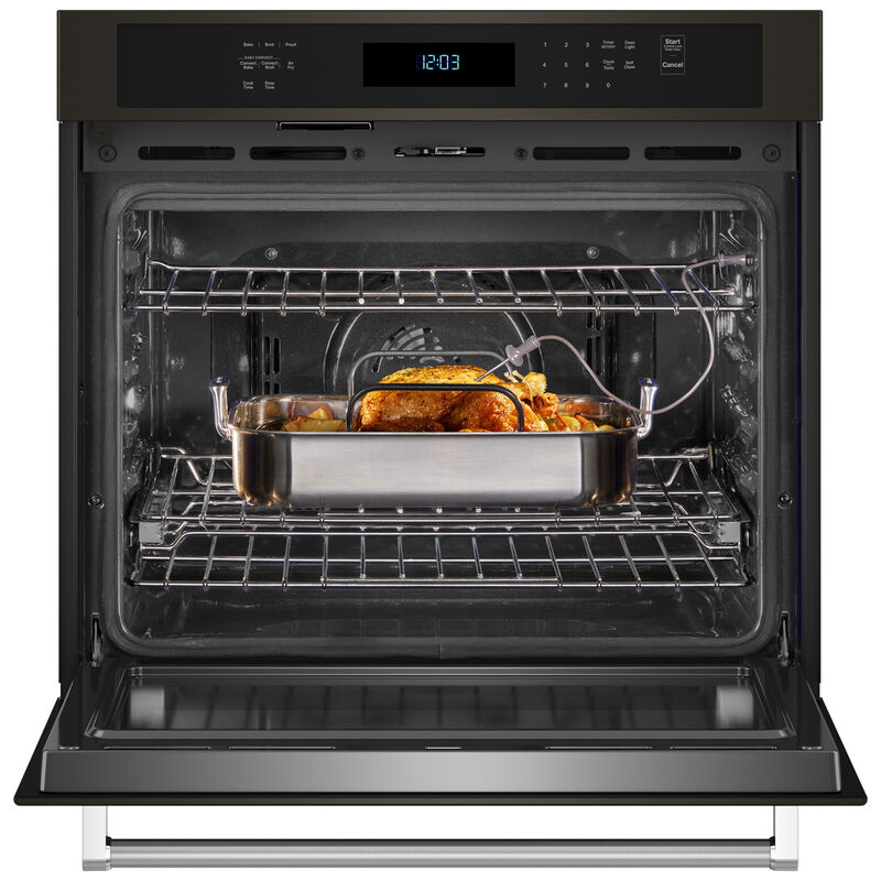KitchenAid 30 in. 5 cu. ft. Smart Electric Single Wall Oven with True European Convection - Black Stainless Steel with PrintShield Finish, Black Stainless Steel with PrintShield Finish, hires