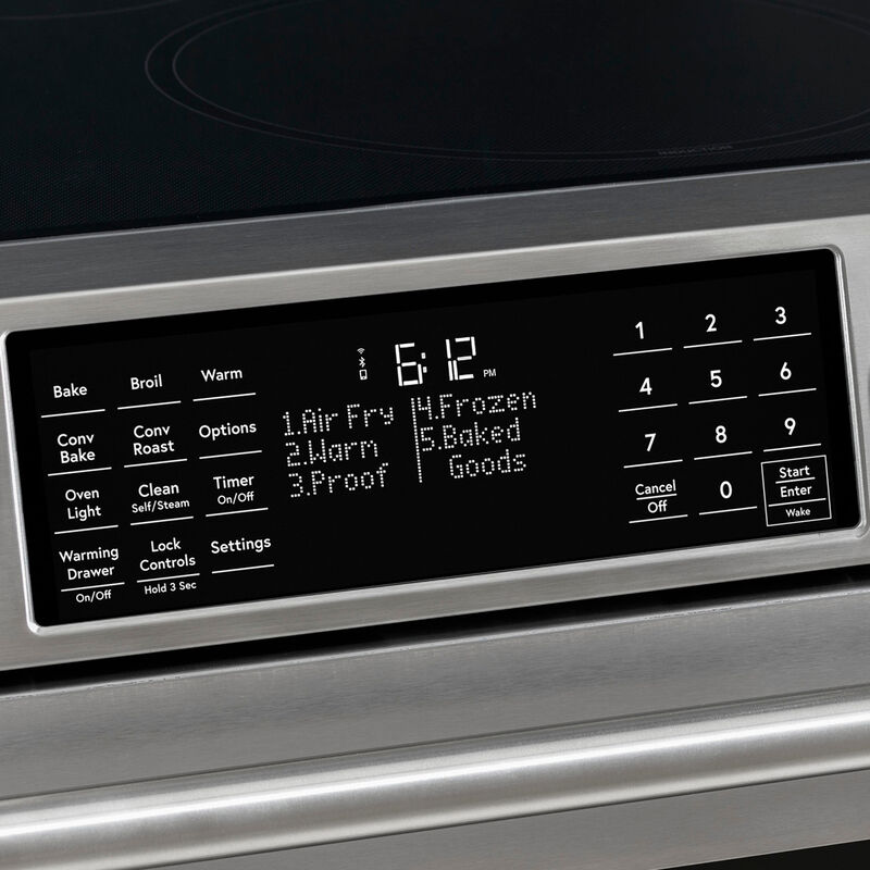 Cafe 30 in. 5.7 cu. ft. Smart Air Fry True European Convection Slide-In Electric Range with Smoothtop Burners - Stainless Steel, Stainless Steel, hires