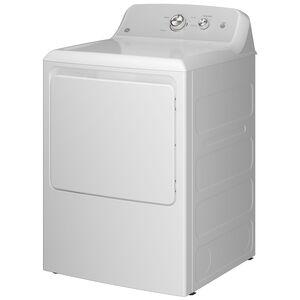 GE 27 in. 7.2 cu. ft. Gas Dryer with Up To 120 ft. Venting & Reversible Door - White, , hires
