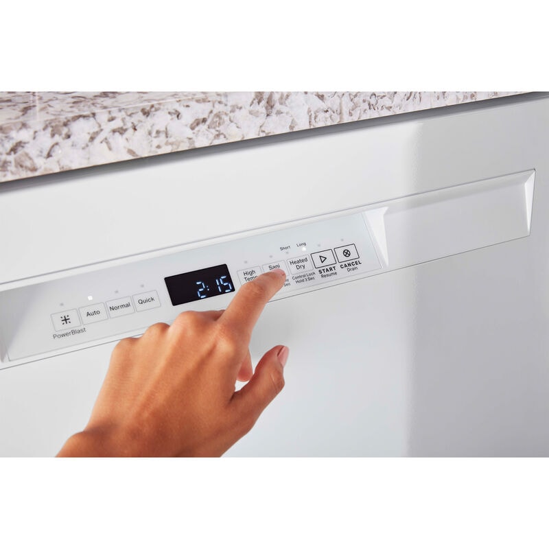 Maytag 24 in. Front Control Dishwasher with 50 dBa Sound Level & Pocket - White, White, hires