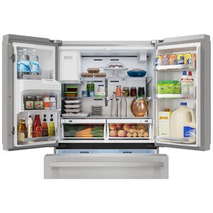 Sharp 36 in. 21.6 cu. ft. Counter Depth 4-Door French Door Refrigerator with Ice & Water Dispenser - Stainless Steel, , hires