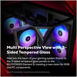iBUYPOWER Element Gaming Desktop with AMD Ryzen 7 8700F, 4.1 GHz, 8-Core CPU, NVIDIA GeForce RTX 3050, 6GB VRAM GPU, 16 GB RAM, 1 TB SSD & Windows 11 Home - Black, , hires