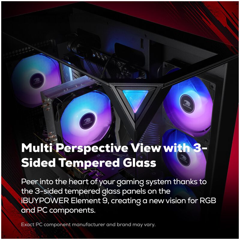 iBUYPOWER Element Gaming Desktop with AMD Ryzen 7 8700F, 4.1 GHz, 8-Core CPU, NVIDIA GeForce RTX 3050, 6GB VRAM GPU, 16 GB RAM, 1 TB SSD & Windows 11 Home - Black, , hires