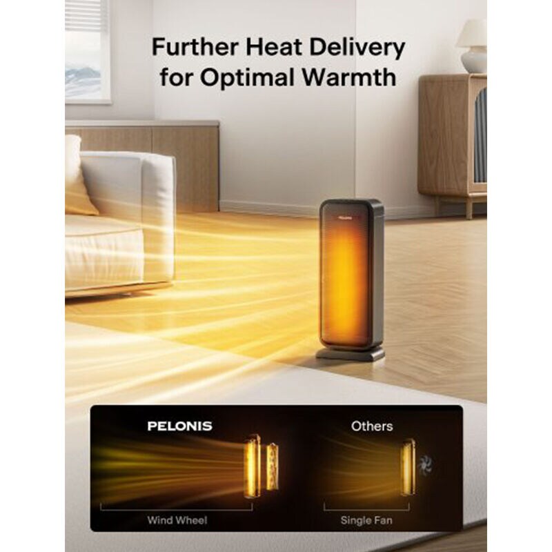 Pelonis 1500 W Oscillating Ceramic Space Heater with 2 Heat Settings - Black, , hires